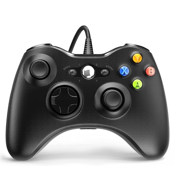 Wired Controller for Xbox 360, Game Controller for 360 with Dual-Vibration Turbo Compatible with Xbox 360/360 Slim and PC Windows 7,8,10,11