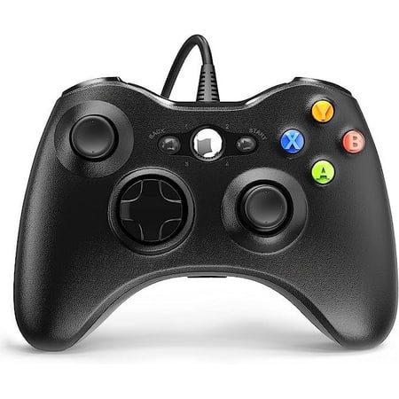 Wired Controller for Xbox 360, Game Controller for 360 with Dual-Vibration Turbo Compatible with Xbox 360/360 Slim and PC Windows 7,8,10,11