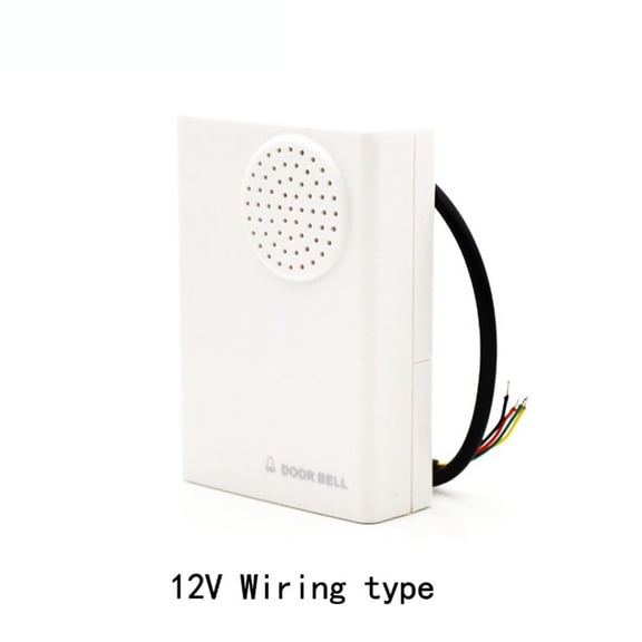 Wired Doorbell Electronic Ding-Dong Chime for 12V Systems 4-Wire Control Compatible Compact ABS for Home Office White(wiring version 12V)