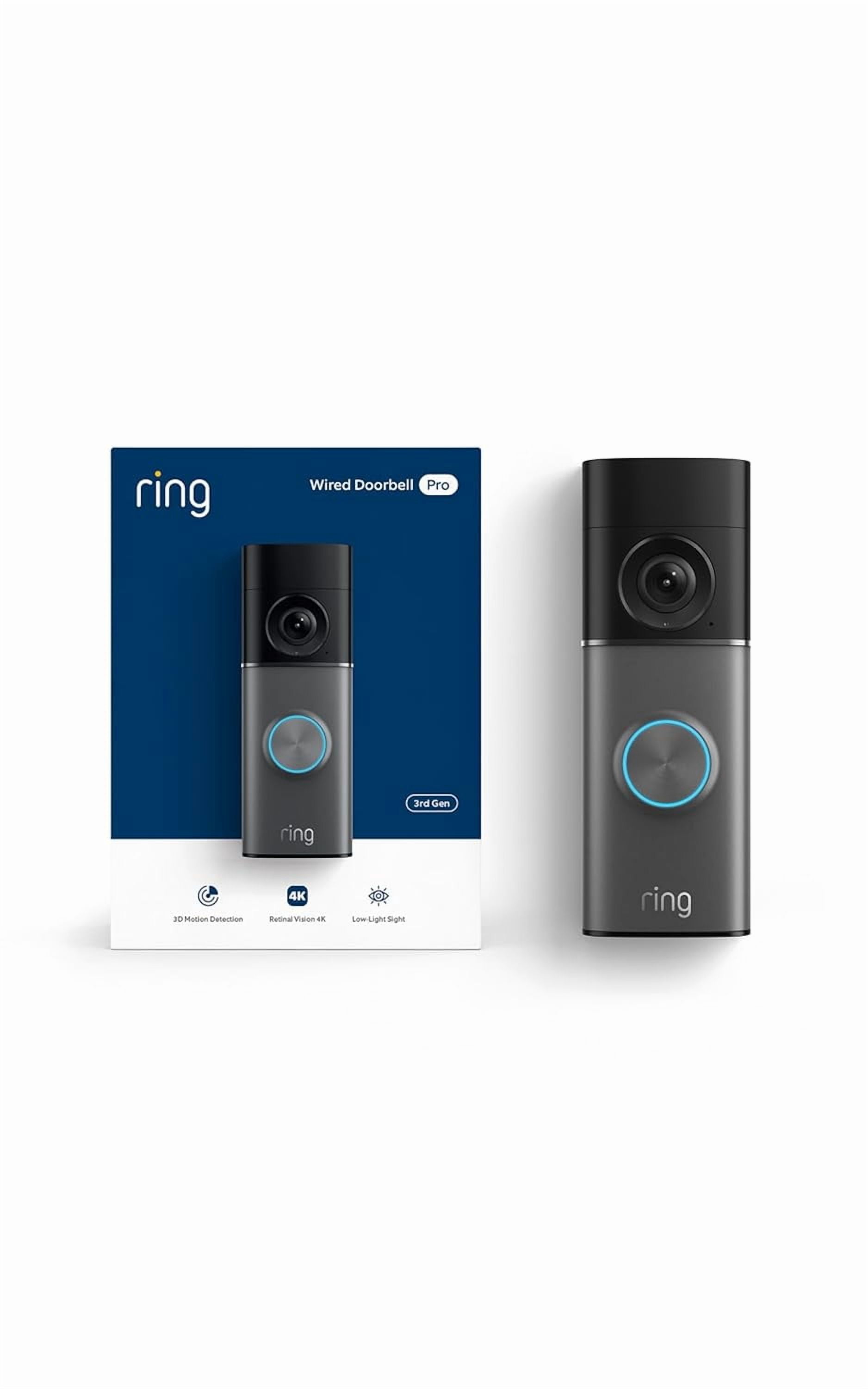 Wired Doorbell Pro (newest model), Home or business security, Retinal 4K with wide-angle video, 10x Enhanced Zoom, and Low-Light Sight, Deep Silver