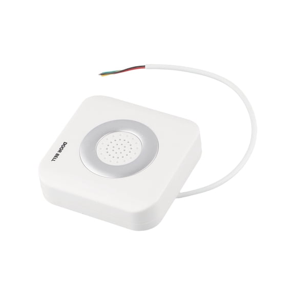 Wired Doorbell with Four-Wire Dingdong Chime, ABS Panel, Clear Sound for Home Access Control System, Wall-Mount Installation, White 85x85x24 mm