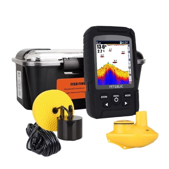 Wired Dual Probe Sonar Fish Finder Raft Fishing Boat Fishing Sea Fishing Fishing Gear Supplies ,Clear Depth Display
