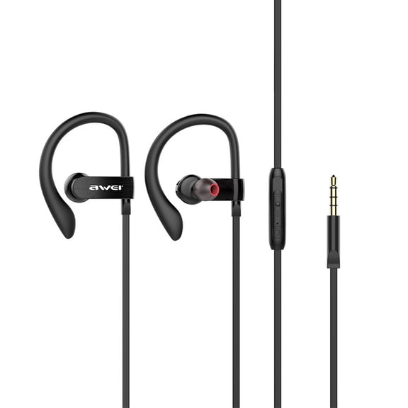 Wired Over The Ear Earbuds with Microphone Volume Control Ear Hook and Case, Sweatproof Sport Earphones for Running Exercise Gym Workout, Wrap Around Headphones for Cellphones, Laptop, Tablet