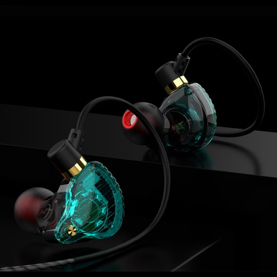 Wired In Ear Gaming Earbuds with Microphone, LED Light Transparent Earphones with Clear Audio, Noise Isolating Headphones for PC Gaming Phone, Upgrade Free Cable