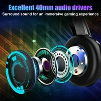 Wired Over Ear Headphones, Gaming Headset Fit for PS4, PS5, PC, Xbox One, Stereo Surround Sound, Noise Cancelling Mic, Soft Ear Pads for Laptop Tablet Mobile Phone Computer, Black