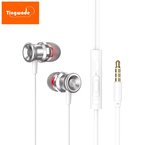 Wired Earbuds 3.5MM Noise-cancelling Headphones with High Sound Quality 1.2 Meter Braided Cord Headset for MP3 CD Player Music Phone Computer Laptop PC Tablet Clearance Under 10$!