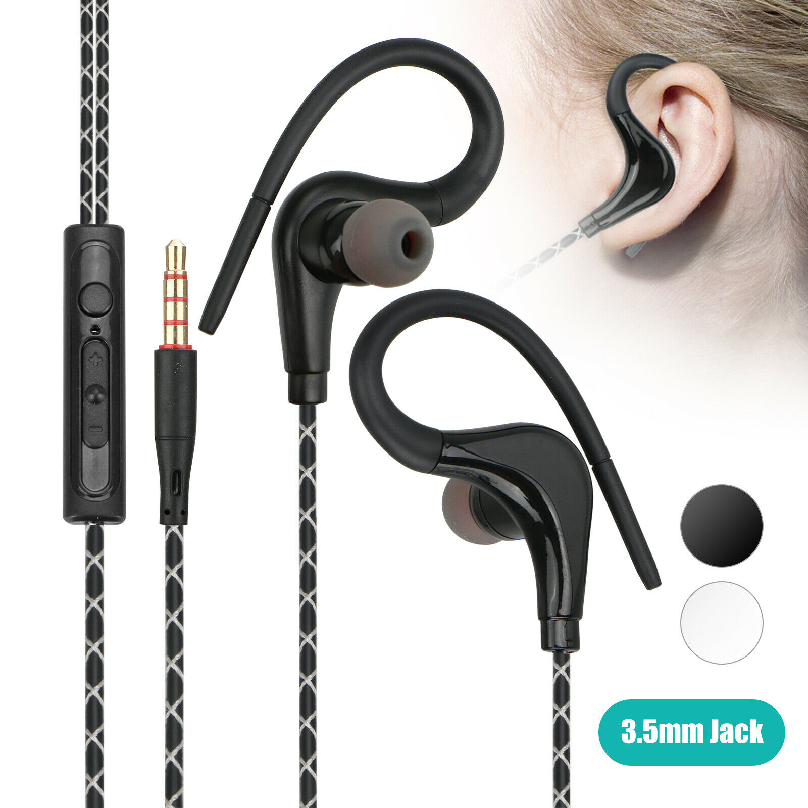 Wired Earbuds, Earbuds with Microphone and Volume Control, in Ear Ergonomic Noise Isolating Headphones, Earphones with 3.5mm Jack,Powerful Bass Sound - image 1 of 8