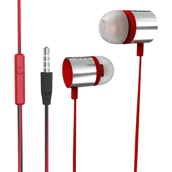 Wired Earbuds Gaming with Dual Camera Setup with Emergency Flashlight Built-in HD Microphone Easy One-Touch Use Red Vibrant Sunset Series Dynamic Pulse Edition Red