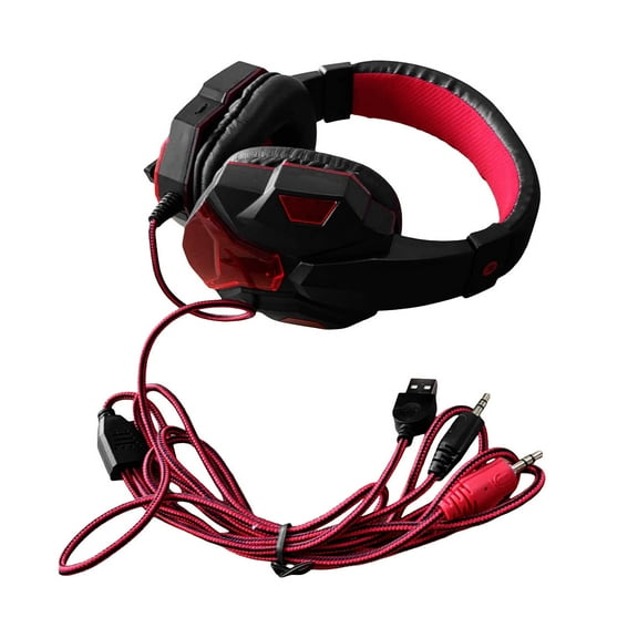 Wired Earbuds Gaming with HD Clarity with 3 Light Modes Built-in HD Microphone Customer Satisfaction Red Omega Pro Signature Unique Frost Version Radiant Cosmos Version Red