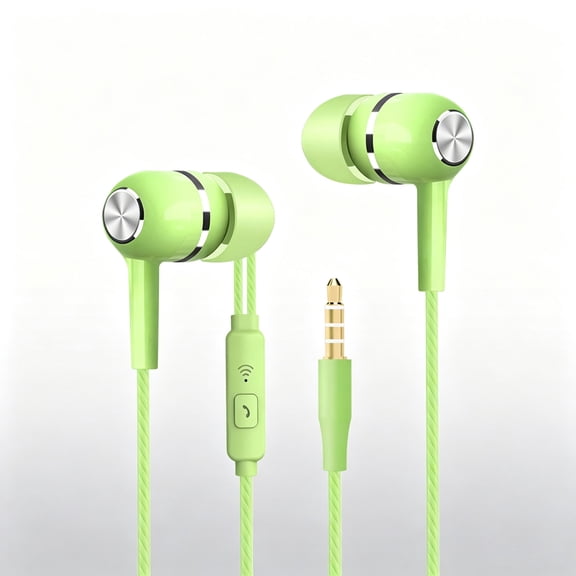 Wired Earbuds with Microphone, 3.5mm Noise Isolating In-Ear Headphones, Lightweight Stereo Earphones with Multi-Function Button for Smartphone and MP3 Player