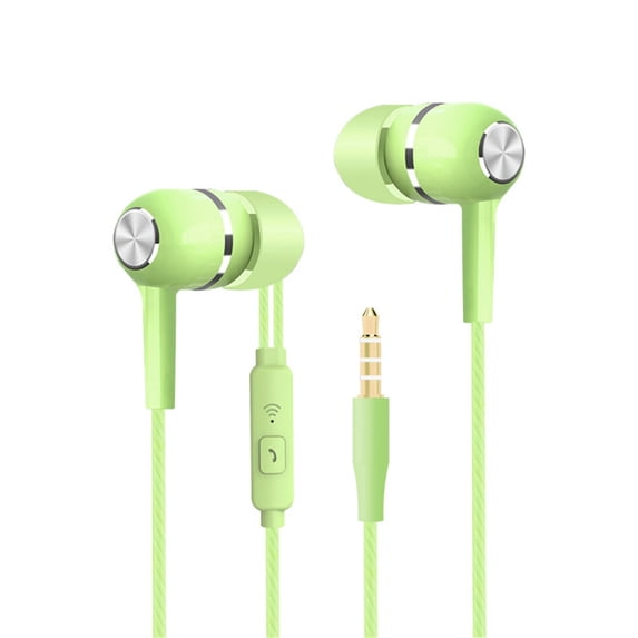 Wired Earbuds with Microphone and Noise Isolating Design, 3.5mm In-Ear Headphones with Powerful Bass and High Definition Sound, Tangle-Free Cable Earphones for Smartphones, Tablets, and Laptops