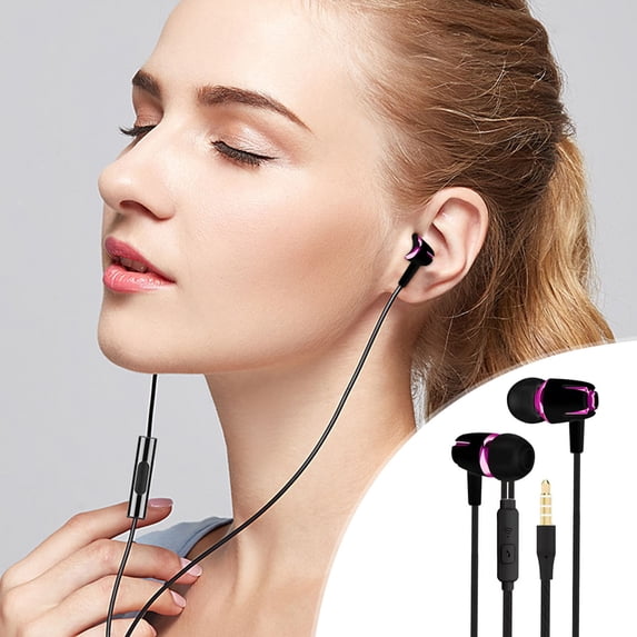 Wired Earbuds With Microphone Noise Isolating In-Ear Headphones High Definition Stereo Sound Compatible Most 3.5mm Devices Lightweight Ergonomic Design Multi-Function Button Durable Kink-Free Cable