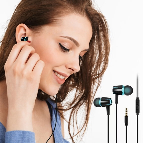 Wired Earbuds With Microphone Noise Isolating In-Ear Headphones High Definition Stereo Sound Compatible Most 3.5mm Devices Lightweight Ergonomic Design Multi-Function Button Durable Kink-Free Cable