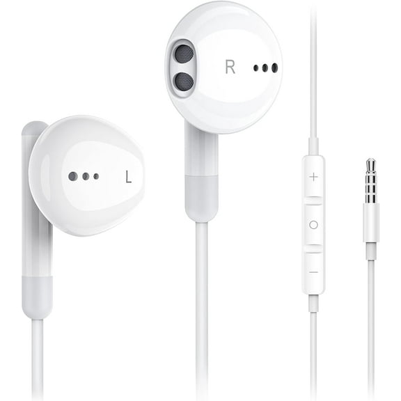 Wired Earbuds with Microphone, Wired Earphones in Ear Headphones HiFi Stereo, Powerful Bass and Crystal Clear Audio, Compatible with iPhone, iPad, Android, Computer Most with 3.5mm Jack