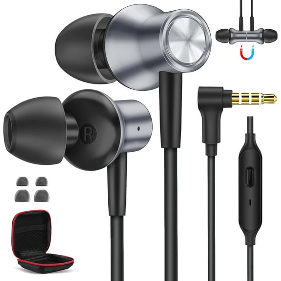 Wired Earbuds for Samsung Chromebook Laptops School,3.5mm Plug in Ear buds Wired with Microphone for Kindle Fire HD10,8 Plus Tablet Computer,Noise Cancelling Headphones for Samsung A14 A15 S10 S9