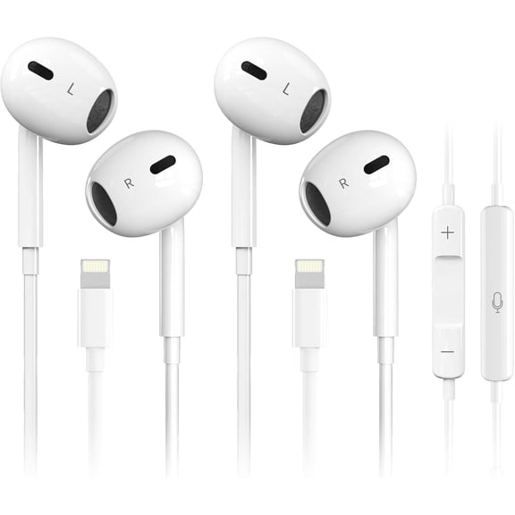 Wired Earbuds, Ultra Clear Calls & no Noise Earbuds Wired for iPhone 14/13/12/11/XR/XS/X/8/7/SE/Pro/Pro Max/Support All iOS System2 Pack