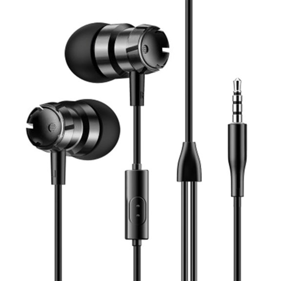 Wired Earbuds Wired with Anti-Scratch Coating with Precision Screwdriver Hi-Fi Audio Quality Sound Travel Ready Kit Black Smart Quantum Model Exclusive Diamond Grade Black