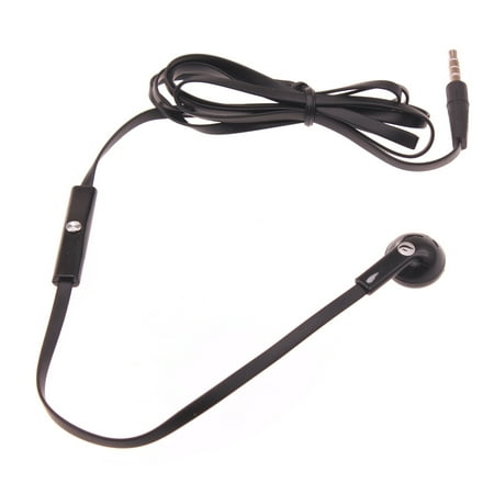 Wired Earphone Mono Headset for OnePlus Nord N300 5G/N20 5G Phones - Single Earbud 3.5mm Headphone Flat Black Compatible With OnePlus Nord N300 5G/N20 5G