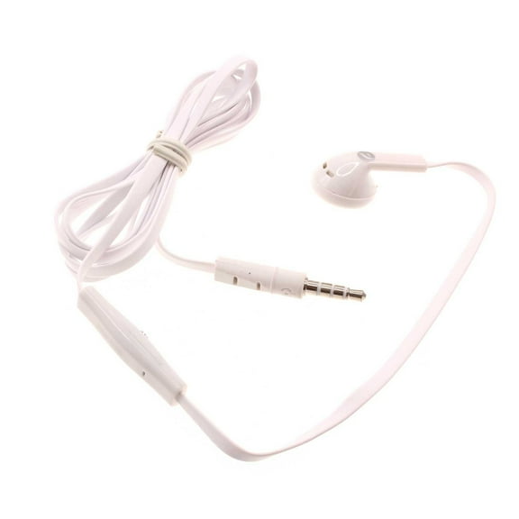 Wired Earphone Mono Headset for Google Pixel 5a 5G/4a/5G Phones - Single Earbud 3.5mm Headphone Flat White for Google Pixel 5a 5G/4a/5G Models