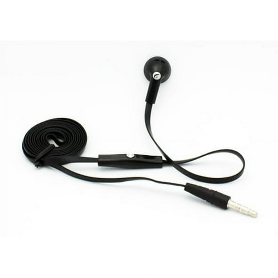 Wired Earphone Mono Headset for LG K8X, Tribute Monarch, Phoenix 5, Fortune 3, Aristo 5 - Single Earbud 3.5mm Headphone Flat Black Y1Z