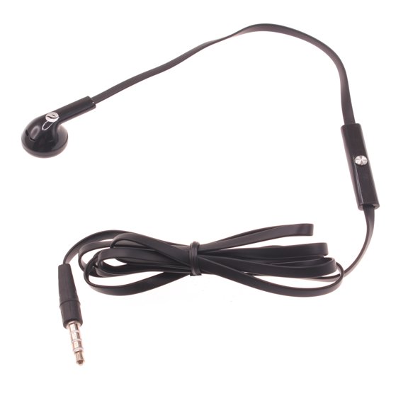 Wired Earphone Mono Headset for LG Premier Pro Plus (L455DL) - Single Earbud 3.5mm Headphone Flat Black