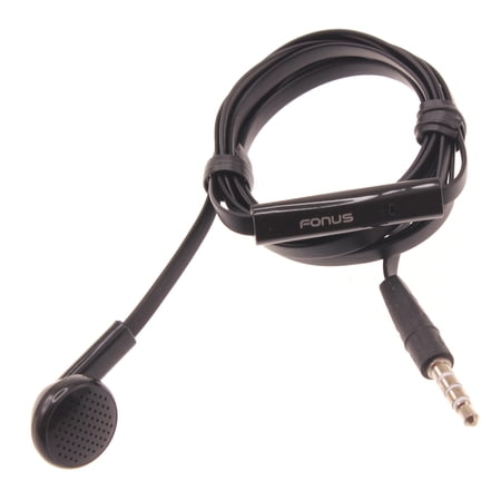 Wired Earphone Mono Headset for T-Mobile REVVL 6 PRO 5G Phone - Single Earbud 3.5mm Headphone Flat Black B9Z Compatible With REVVL 6 PRO 5G