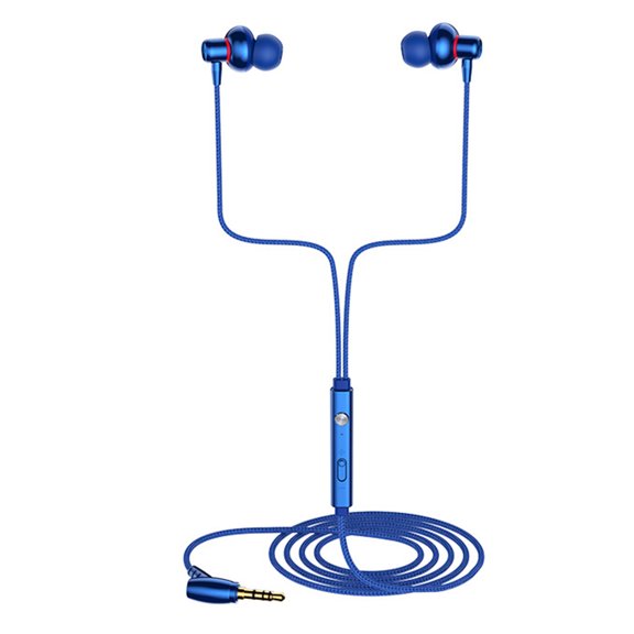 Wired Earphone Stereo Mega Bass Volume Adjustable 3.5mm Wire Control with Mic In-ear Earbud for Live Streaming