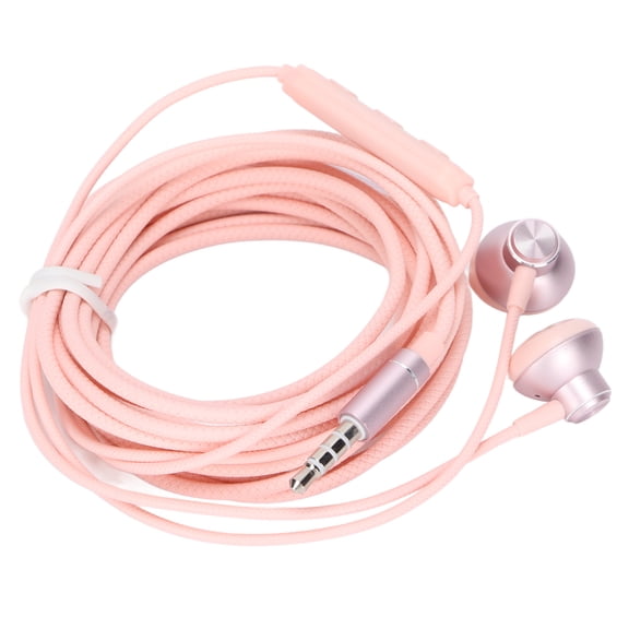 Wired Earphones Automatically Reduce Noise Headphones for Most Smartphones Computers3.5mm Pink 3.0m Fish Scale Line