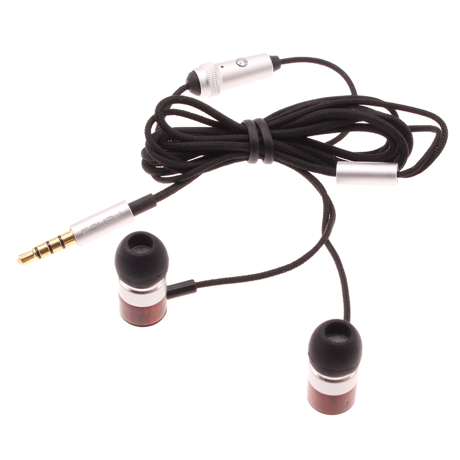 Wired Earphones Compatible With Motorola Moto G Power 5G (2020,2021,2022,2023,2024,2025,2026) - Hi-Fi Sound Headphones Handsfree Mic Headset Wooden