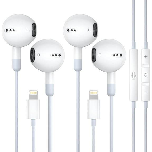 Wired Earphones Lightning Earbuds for iPhone 14, [ MFi Certified] iPhone Headphones Wired with Lightning Connector for i Phone 14/13/12/11/XR/XS/X/8 (Built-in Mic & Volume Control)
