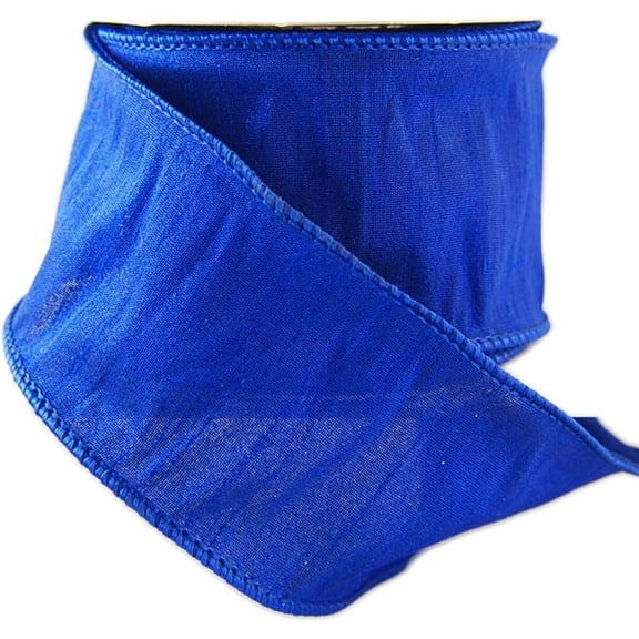 Wired Edged Anisha Dupioni Electric Blue Color Ribbon 2 1/2" - 10 Yards