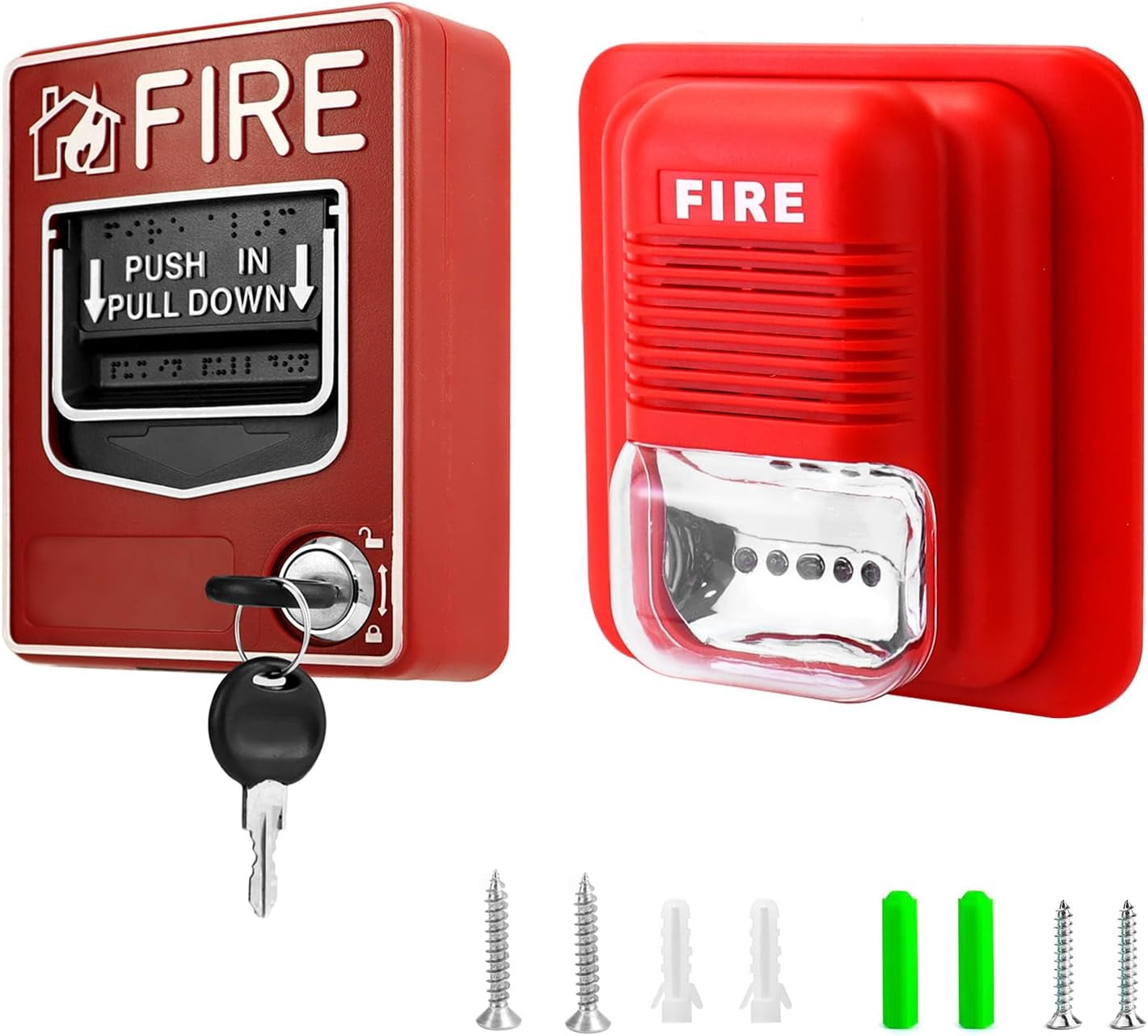 Wired Emergency Sound and Light Fire Alarm Station, 12 / 24V DC Wired ...
