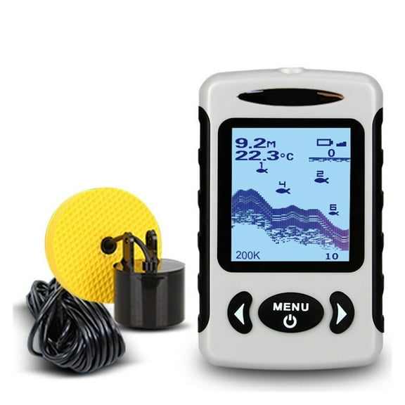 Wired Fish Finder 2.2" LCD Portable 200KHz/83KHz Dual Sonar Frequency 300 Feet Range Fish Detector Depth Locator ,See in the Dark