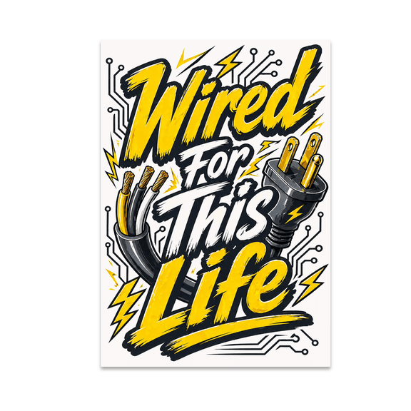 Wired For This Life Electrician Wall Art - Electrician Enthusiast - 13x19 Poster Print