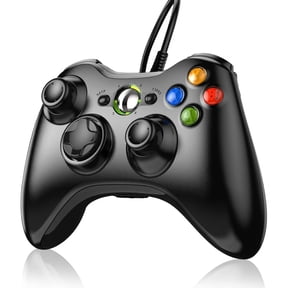 Wired Gaming Controller Compatible with Xbox 360 and Windows PC, Ergonomic Gamepad with Dual Vibration, 6ft USB Cable (Black)