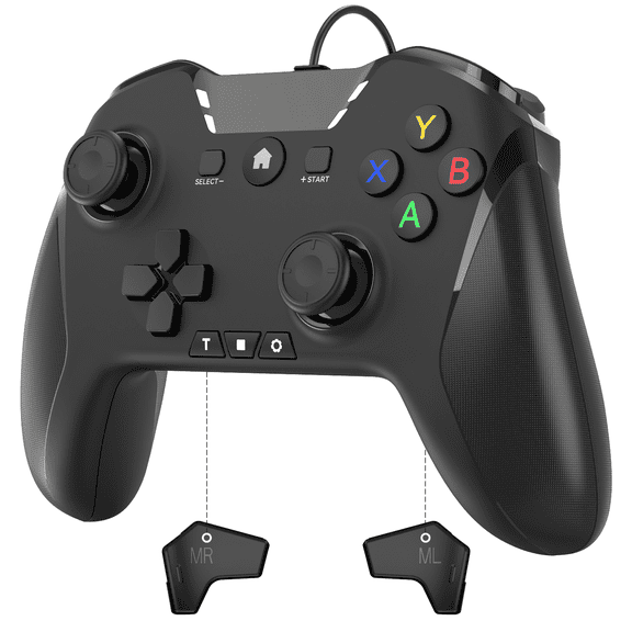 Wired Gaming Controller, Hall Lineness Trigger, Joystick Gamepad with Dual-Vibration PC Game Controller Compatible with PS3, Switch, Windows 10/8/7 PC, Laptop, TV Box, Steam, Epic, Android Mobile Pho