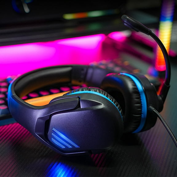 Wired Gaming Headset with 7.1 Surround Sound, Zero-Latency Audio and On-Cable Volume Control, Lightweight Over-Ear Headphones with Soft Earmuffs for PC, PS5, Xbox and Long Gaming Sessions