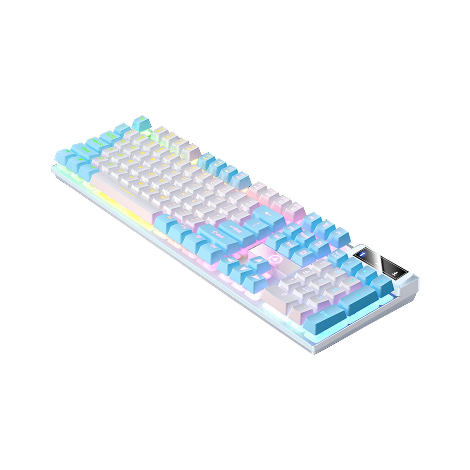 Wired Gaming Keyboard 104-Key, Colorful RGB Backlit Computer Keyboard with Ergonomic Mechanical Feel, Waterproof USB PC Keyboards for Desktop PC Laptop Gaming and Office Use.