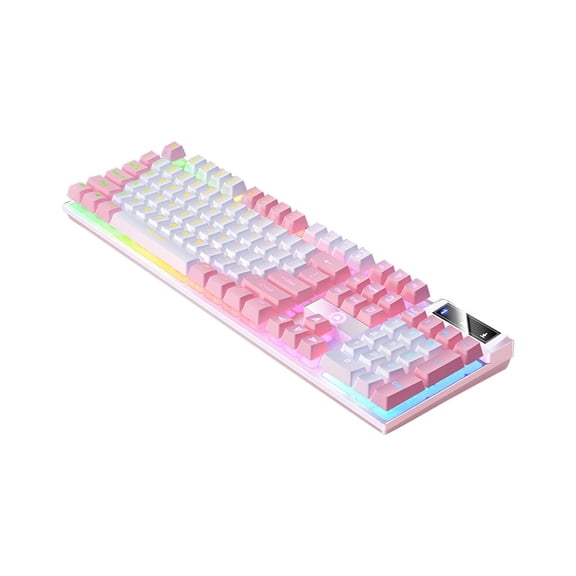 Wired Gaming Keyboard 104-Key, Colorful RGB Backlit Computer Keyboard with Ergonomic Mechanical Feel, Waterproof USB PC Keyboards for Desktop PC Laptop Gaming and Office Use.