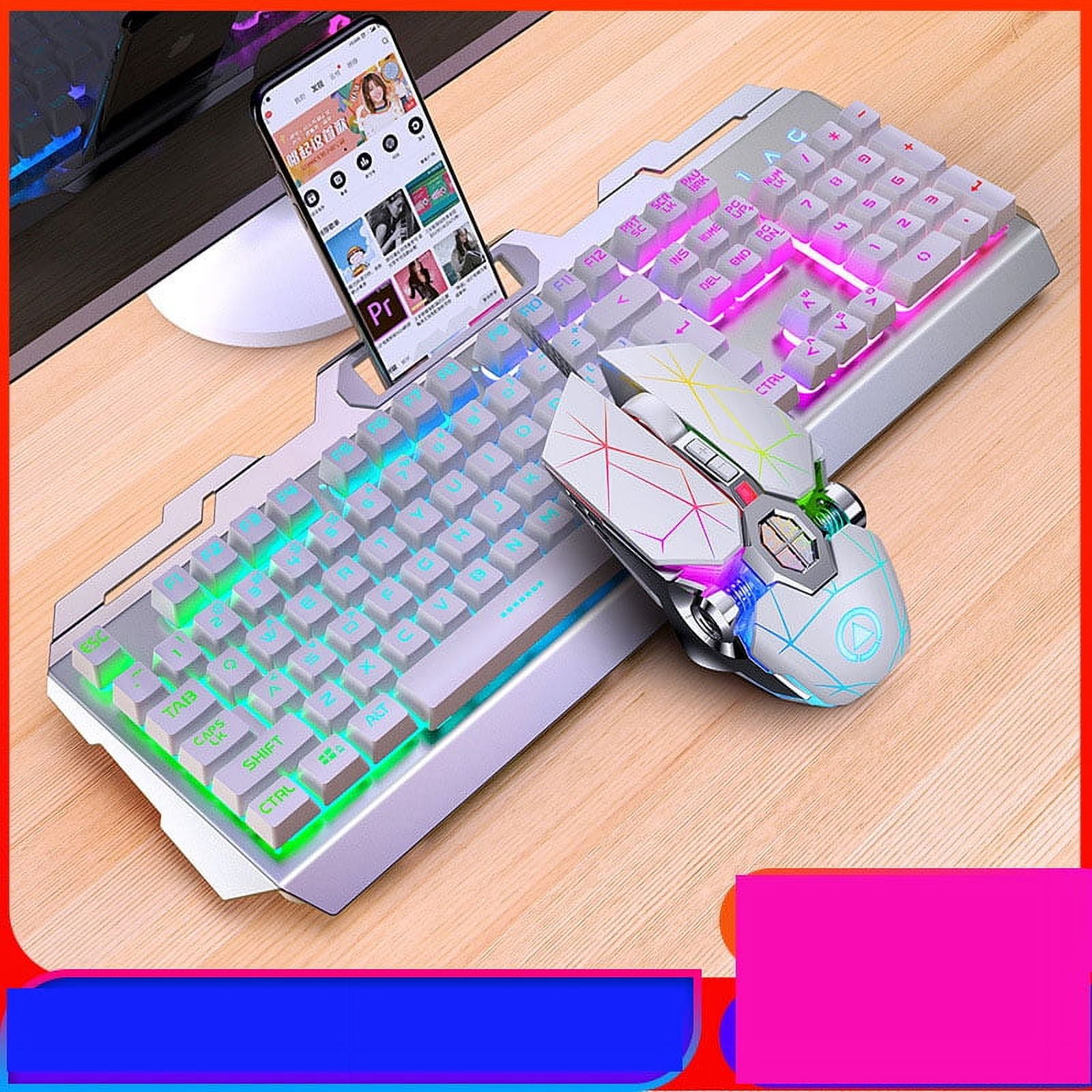 Wired Gaming Keyboard LED Rainbow Backlit Gaming Keyboard RGB Gaming ...