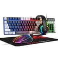 thumbnail image 1 of Wired Gaming Keyboard and Mouse and Mouse pad and Gaming Headset,Rainbow LED Backlit Keyboard,Over Ear Headphone with Mic,Gaming Mice,Mouse Pad,for PC Gamers and Xbox and PS4(Black/White), 1 of 7