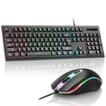 thumbnail image 1 of Wired Gaming Keyboard and Mouse, Rechargeable 104 Keys RGB Backlit Keyboard, Compact Gaming Keyboard & Lightweight 3200 DPI Honeycomb Optical Mouse for PC Gamer(Black), 1 of 6