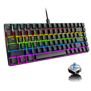 Dierya&Tmkb T68SE 60% Mechanical Gaming Keyboard 60%,RGB Backlit  Ultra-Compact 68 Keys Keyboard with Stand-Alone Arrow Keys for Windows  Laptop PC Mac,Clicky Blue Switch,White 