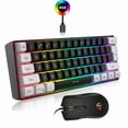 thumbnail image 1 of Wired Gaming Keyboard and Mouse Set Rainbow LED Backlit Wired USB Keyboard and Mouse for PS3 PS4 Xbox One Xbox 360 PC, 60% 61Keys, Adjustable 4 DPI, 1 of 10