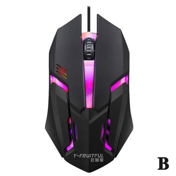 Wired Gaming Mouse 1000 DPI Ergonomic USB 2.0 Opto Electronic Mouse 7 Colors Breathing LED Light For Desktop Laptop Notebook Black White