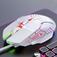 thumbnail image 1 of Wired Gaming Mouse RGB Adjustable DPI, Usupdd 4-Speed Customizable USB Gaming Mouse, Macro Programming Ergonomic PC Laptop Gaming Mouse for Gamers, White, 1 of 6