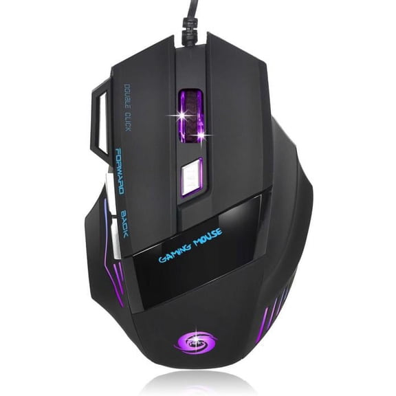Wired Gaming Mouse Usb Plug and Play Rgb Led Backlight Comfortable Grip Adjustable Dpi Settings for Pc Laptop Desktop Mac Windows Computer Office Home Work Travel Portable Use