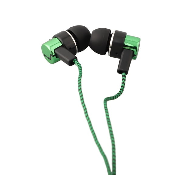 Wired Headphones 2 Basic Box 3.5Mm In-Ear Stereo Earbuds Mobile Headphones Is Green