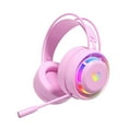 thumbnail image 1 of Wired Headphones - Game Headset Wired Dual Channel for Desktop Computer, Notebook Computer, and Microphone Voice Headset(Pink), 1 of 8