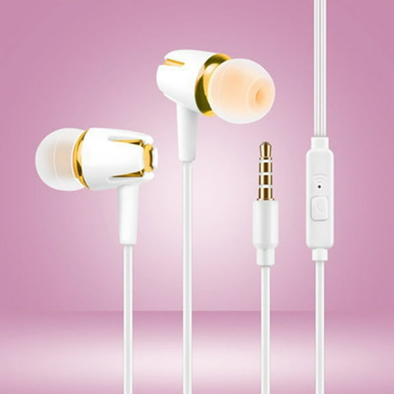 Wired Headphones high-Fidelity Noise-Cancelling Stereo Subwoofer Earbuds with Microphone, Universal 3.5mm Plug Earphones